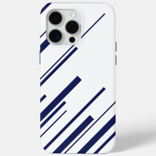 Coque iPhone 15 Pro Max Diagonales en bleu et blanc