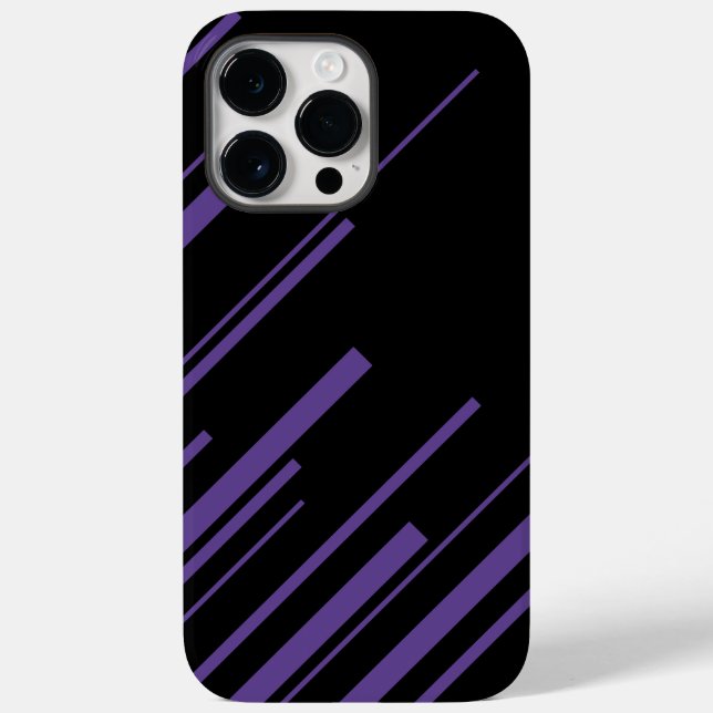 Coques Case-Mate iPhone Diagonales en violet et noir (Verso)