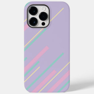 Coque Pour Pour iPhone 14 Pro Max Diagonales - Pastel rose, jaune, violet et vert