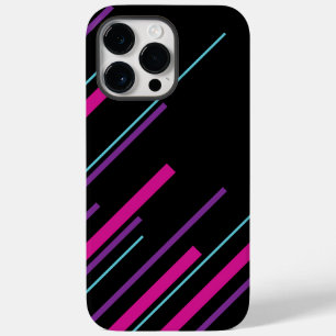 Coque Pour Pour iPhone 14 Pro Max Diagonales - rose, violet, bleu et noir