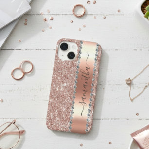 Coque Pour iPhone 14 Diamant Look Parties scintillant Calligraphie Nom 