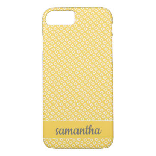 Case-Mate iPhone Case Diamants blancs tirés à la main sur Jaune doré