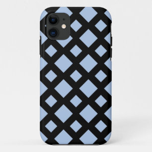 Coque iPhone 11 Diamants bleu-clair sur le noir