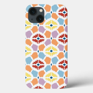 iPhone 13 Case Diamants colorés ikat géométrique