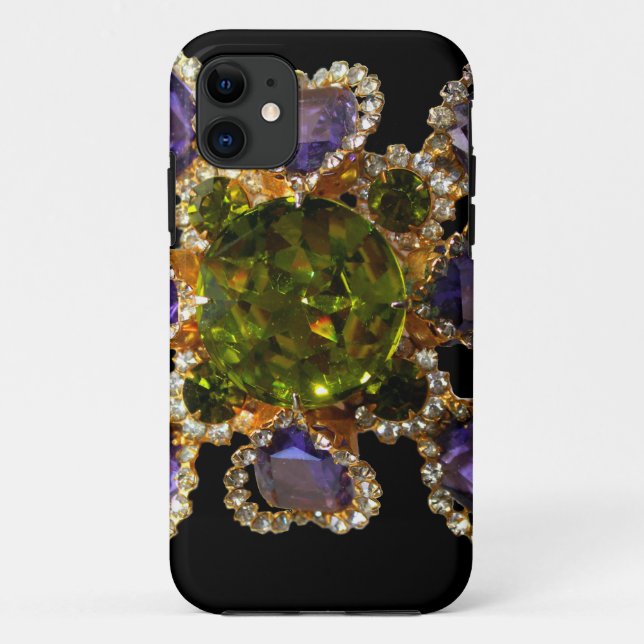 Coques Case-Mate iPhone Diamants d'améthyste violet Emeralds bijoux (Dos)