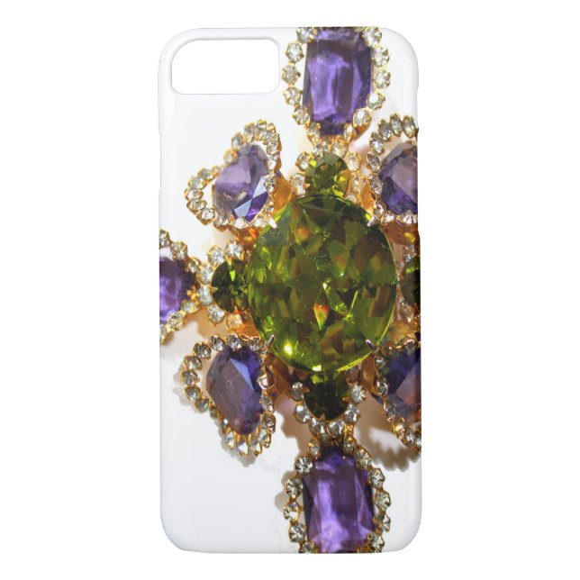 Coques Case-Mate iPhone Diamants d'améthyste violet Emeralds bijoux (Dos)