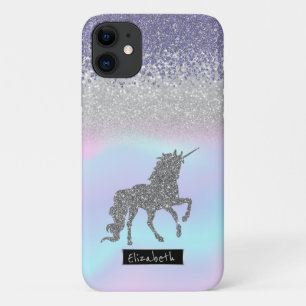 Case-Mate iPhone Case Diamants de violet holographique, licorne de Parti