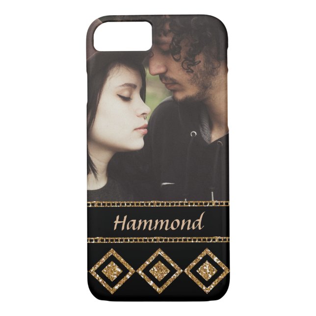 Coques Case-Mate iPhone Diamants et chaînes d'or avec photo (Dos)