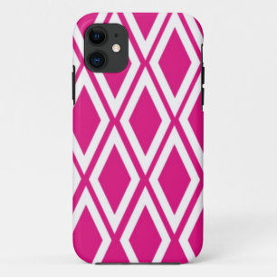 Coques Pour iPhone Diamants rose vif et blancs