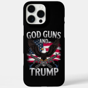 Coques iPhone 16 Pro Max Dieu Armes Et Trump Aigle Drapeau Américain Vintag