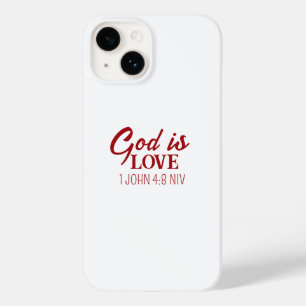 Coque Pour iPhone 14 Dieu est Amour Bible Verse Foi chrétienne Blanc