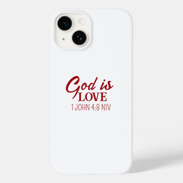 Coques Case-Mate iPhone Dieu est Amour Bible Verse Foi chrétienne Blanc (Verso)