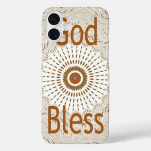 Coques iPhone 16 Plus "Dieu vous bénisse" Texte Motif traditionnel afr