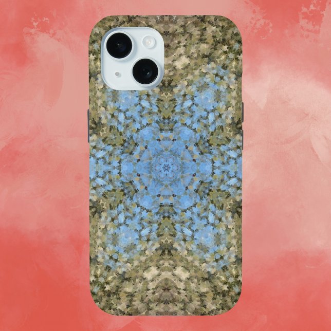 Coques Case-Mate iPhone Digital Mandala jaune et bleu (Créateur téléchargé)