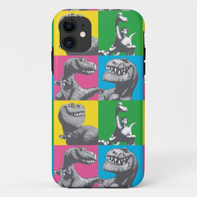Coques Case-Mate iPhone Dino Silhouette Quatre Carrés (Dos)