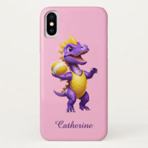 Dinosaure de volley-ball mauve