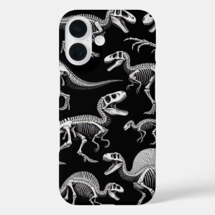 Coque Pour iPhone 16 Dinosaure Skeletons Fossiles Bons Blancs