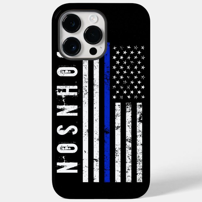 Coques Case-Mate iPhone Distressed Police Style américain Drapeau Personna (Verso)