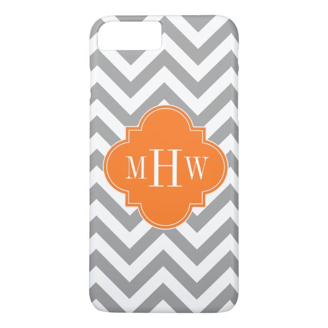 Coques Case-Mate iPhone Dk Grey Lg Chevron Citrouille Quatrefoil 3 Monogra (Dos)
