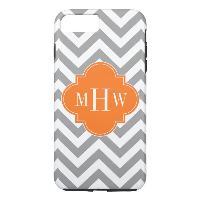 Coques Case-Mate iPhone Dk Grey Lg Chevron Citrouille Quatrefoil 3 Monogra (Dos)