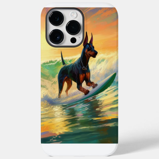 Coques Case-Mate iPhone Doberman Beach Surf Peinture (Verso)