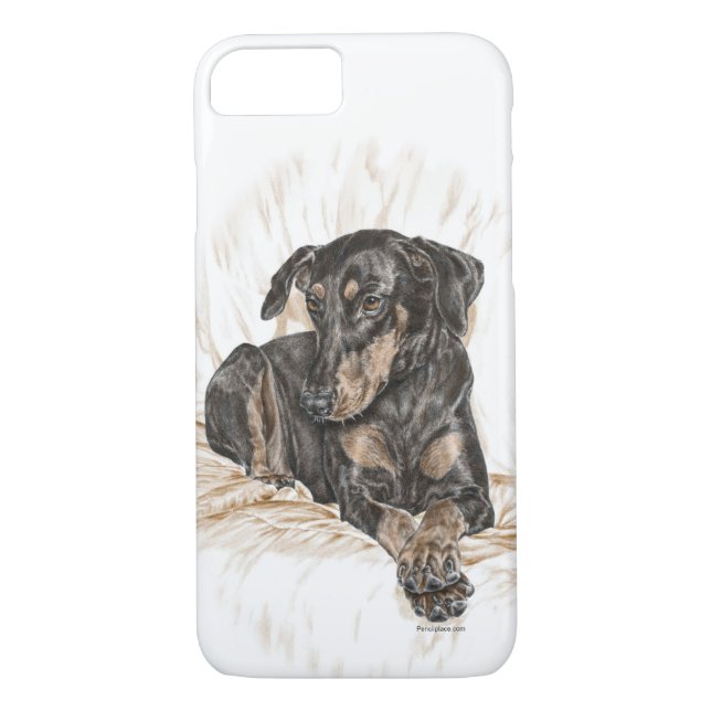 Coques Case-Mate iPhone Doberman Chien Oreilles naturelles pour les clés (Dos)