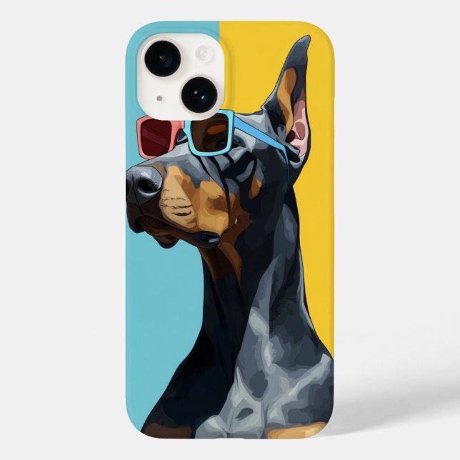 Coques Case-Mate iPhone Doberman cool avec des lunettes de soleil (Verso)