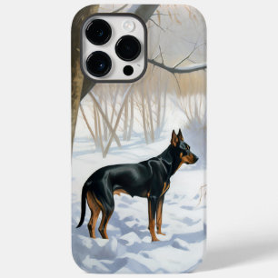 Coque Pour Pour iPhone 14 Pro Max Doberman Pinscher Laisser Neige Noël