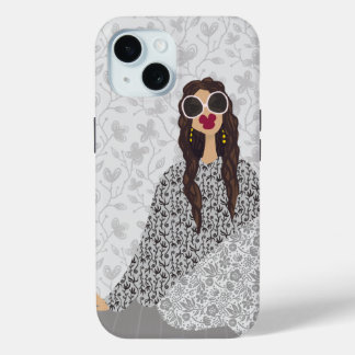 Coque Pour iPhone 15 Dolce Far Niente Fashion Illustration Card