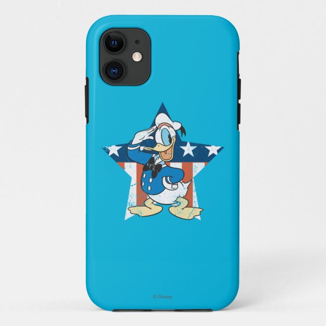 Coques Case-Mate iPhone Donald Duck| Saluer avec l'étoile patriotique (Dos)
