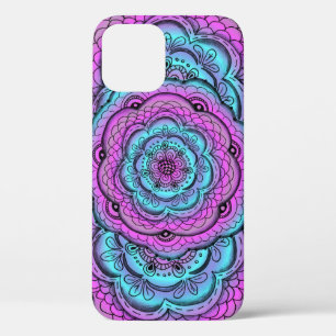 Case-Mate iPhone Case Doodé De Fleur Bleu Et Violet