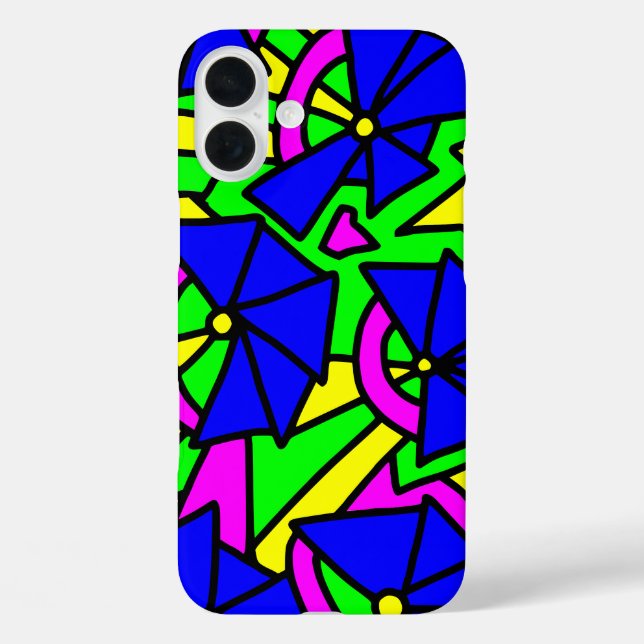 Coques Case-Mate iPhone Doodle Art Fleurs Bleues (Verso)
