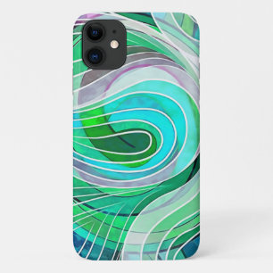 Case-Mate iPhone Case Doodle bleu turquoise et aqua aux lignes blanches