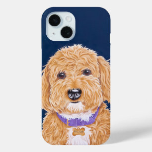 Coque Pour iPhone 15 Doodle doré doux