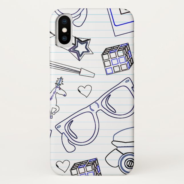 Coques Case-Mate iPhone Doodle sauvage des années 80 complètement épopée (Dos)