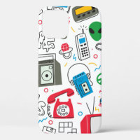 Doodle vintage des années 80 90 avec boîte à boom,
