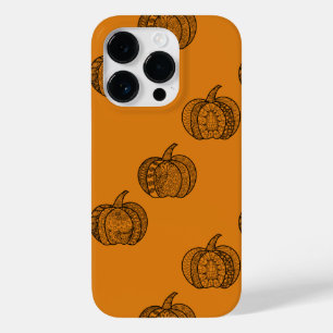 Coque Pour iPhone 14 Pro Doodles d'Halloween boho mandala citrouilles Autom