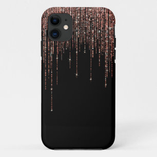 Case-Mate iPhone Case Dory Rose Noire Gold Sparkly Glitter Fringe