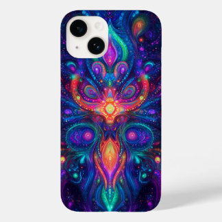 Coque Pour iPhone 14 Dossier téléphonique fractal psychédélique