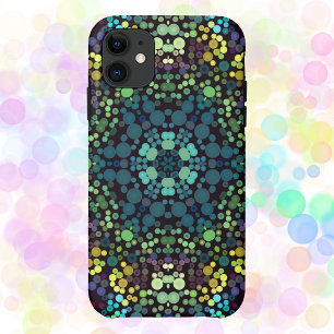 Case-Mate iPhone Case Dot Mandala Flower Blue Jaune et violet