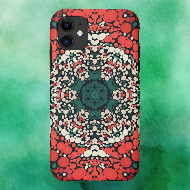 Coques Case-Mate iPhone Dot Mandala Rouge Blanc Bleu et Vert (Créateur téléchargé)