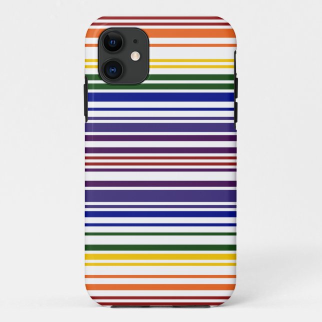 Coques Case-Mate iPhone Double code barres d'arc-en-ciel (Dos)