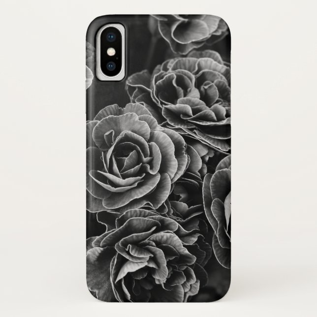 Coques Case-Mate iPhone Double Fleurs Primules, noir et blanc (Dos)
