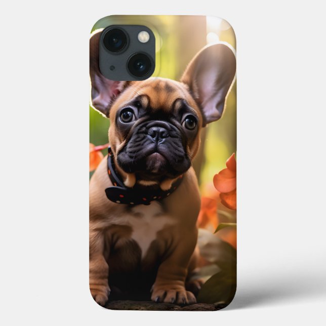 Coques Case-Mate iPhone 🐶💗Douce Frenchie chiot dans une jungle (Verso)