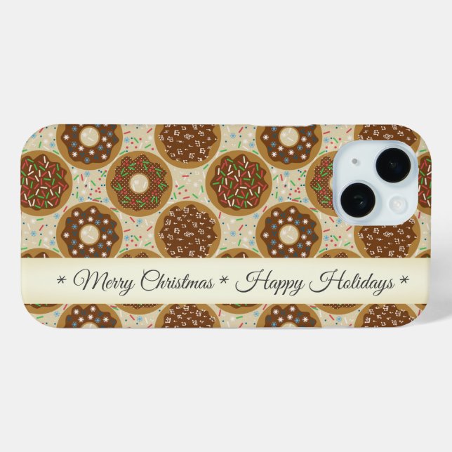 Coques Case-Mate iPhone Doughnut Joyeux Noël Joyeux Joyeux Fêtes (Verso (horizontal))
