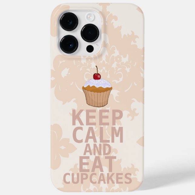 Coques Case-Mate iPhone Doux Peacht Damask GARDER CALME ET Manger Cupcakes (Verso)