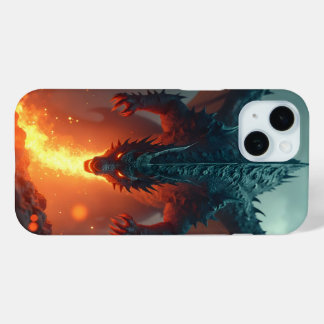 Coque Pour iPhone 15 Dragon avec feu