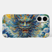 Dragon bleu oriental Van Gogh maquillage de nuages