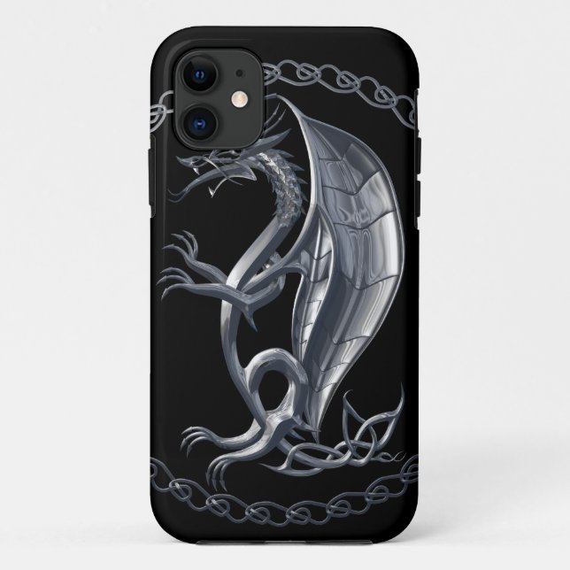 Coques Case-Mate iPhone Dragon Celtique Argent (Dos)