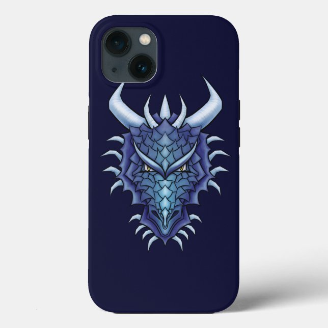 Coques Case-Mate iPhone Dragon cool Art - Purple Blue Magagone Head (Verso)